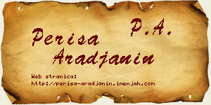 Periša Arađanin vizit kartica